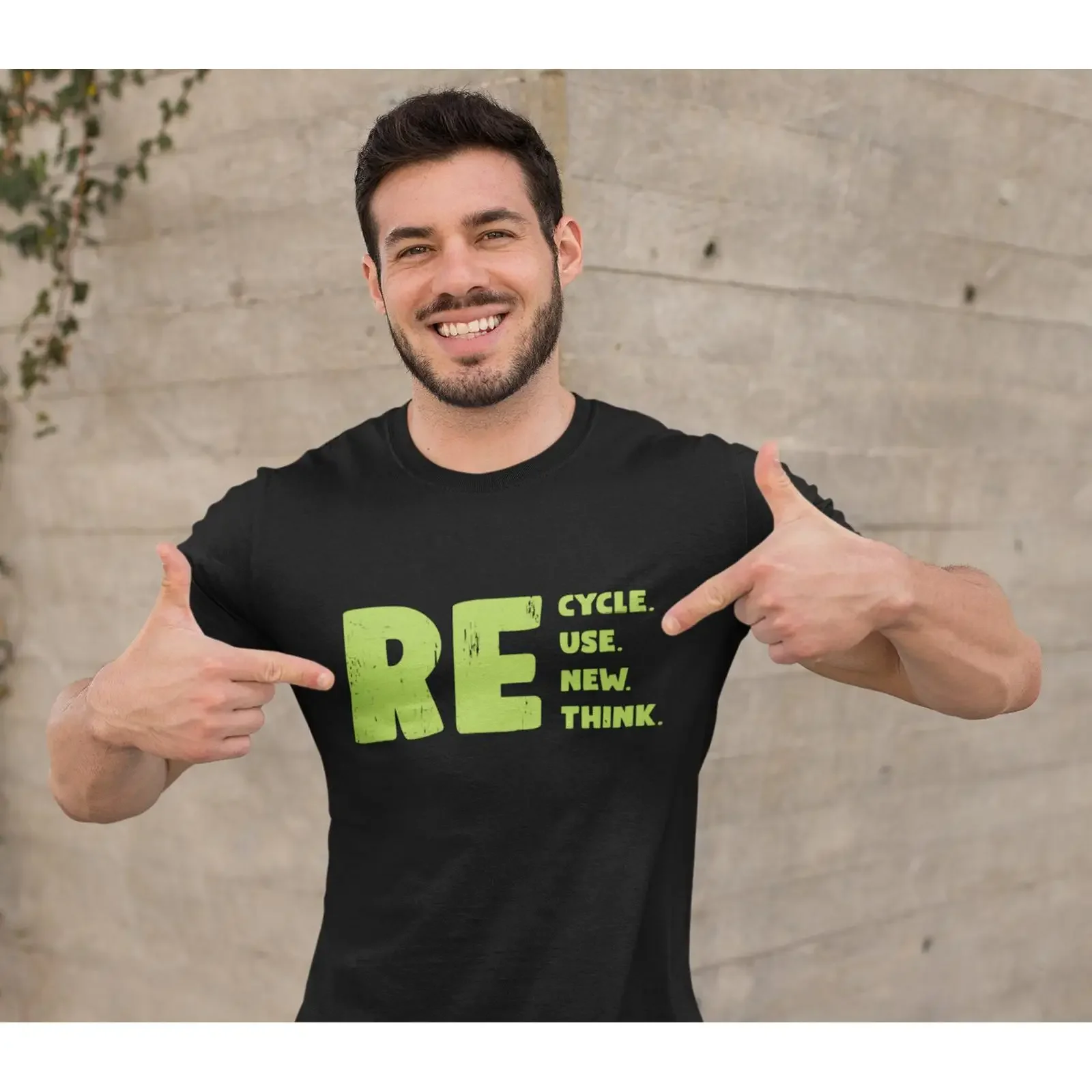 Recycle Reuse Renew Rethink T Shirt vintage Washed Breathable fashion graphic Stylish homme Stretched Soft Unisex