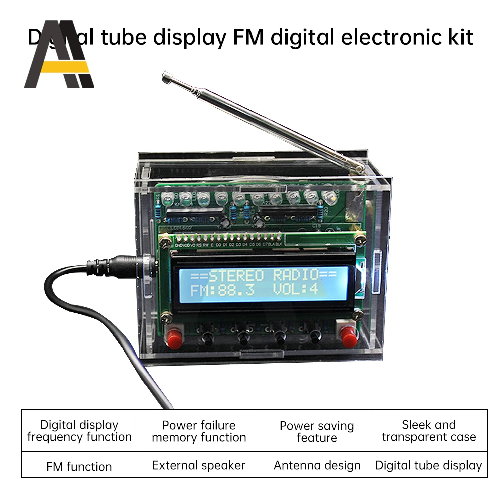 DIY FM Radio Electronic Kit Adjustable Frequency 87-108MHZ RDA5807 Display PCB Soldering Project Practice Solder Parts diy kits