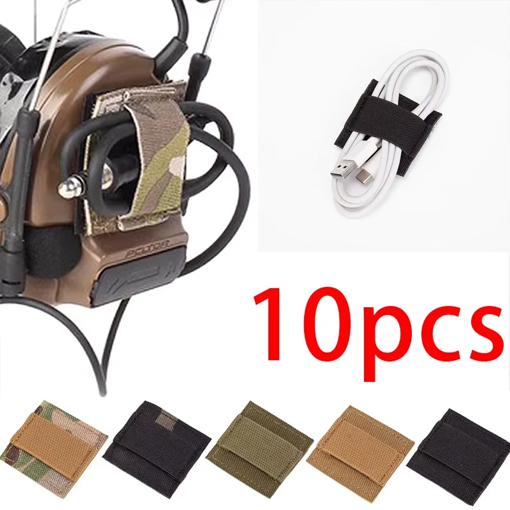 

10Pcs 1000d Nylon Headset Headphone Wire Harness Headset Molle Wire, Sort Out for Helmet Tactical Equipment Helmet Accessories
