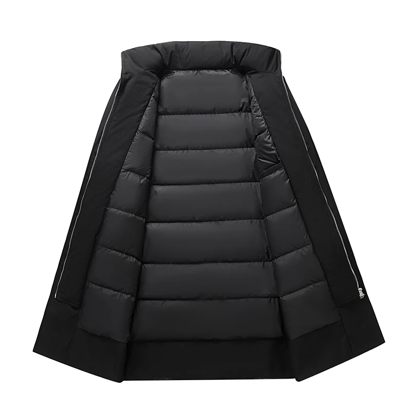 High Street Mid-Long Goose Down Windbreaker Jackets 2025 Winter Men's Warm Puffer Coats Outwear Thicken Padded Overcoat Clothing