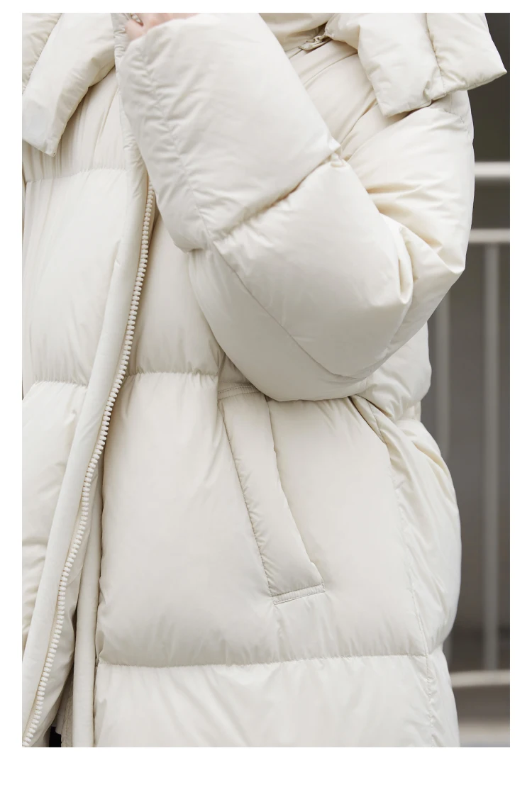 CHIC VEN Women Long Down Coats Hooked Loose New Solid Woman Down Jacket Thick Soft Warm Female Overcoat Autumn Winter 2025