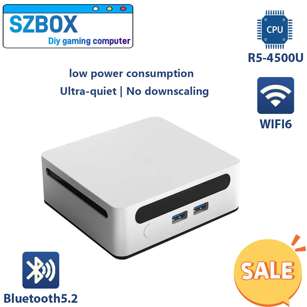 SZBOX mini pc ryzen5 4500U 6 Cores 6 Threads Windows 11 DDR4 3200mhz NVME SSD WIFI 6 BT 5.2 Triply Display diy gaming computer