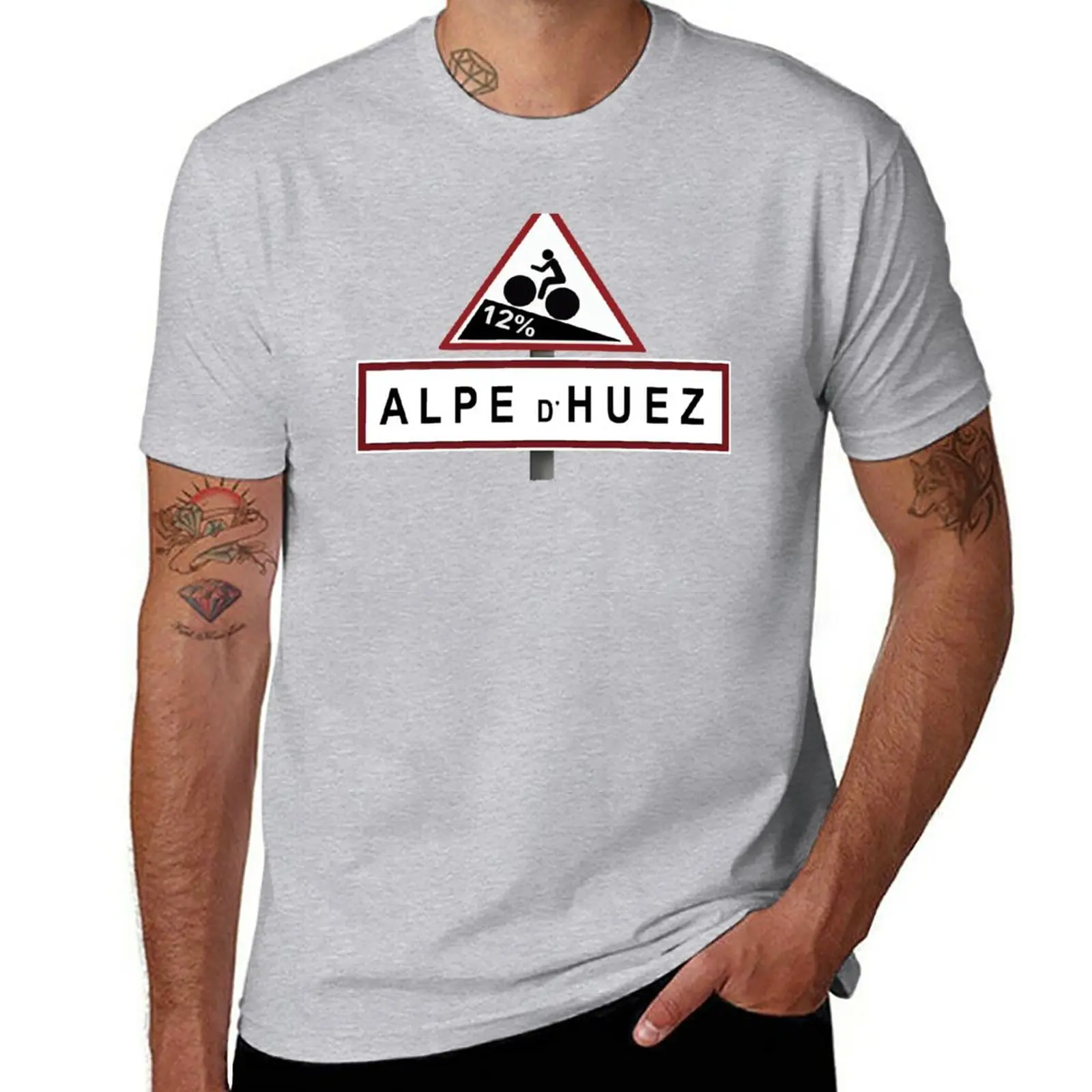 

Alpe d'Huez Road Sign Cycling T-Shirt anime plain customs design your own men clothing