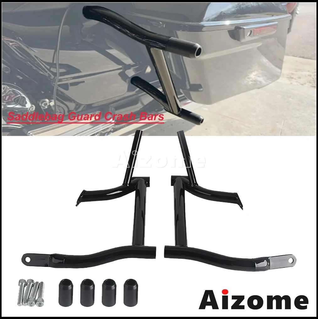 

Motorcycle Saddlebag Guard Crash Bars For Harley Touring Electra Glide FLHT FLHX FLTRX FLHR 2009-up Rear Saddle Crash Bars Kits