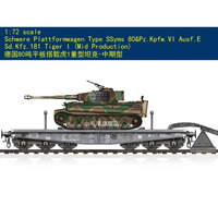 Hobbyboss 82934 1:72 Schwere Plattform Type 80&Pz.Kpfw.VI Aus Kfz.181 Tiger I Assemble Plastic Model Kit