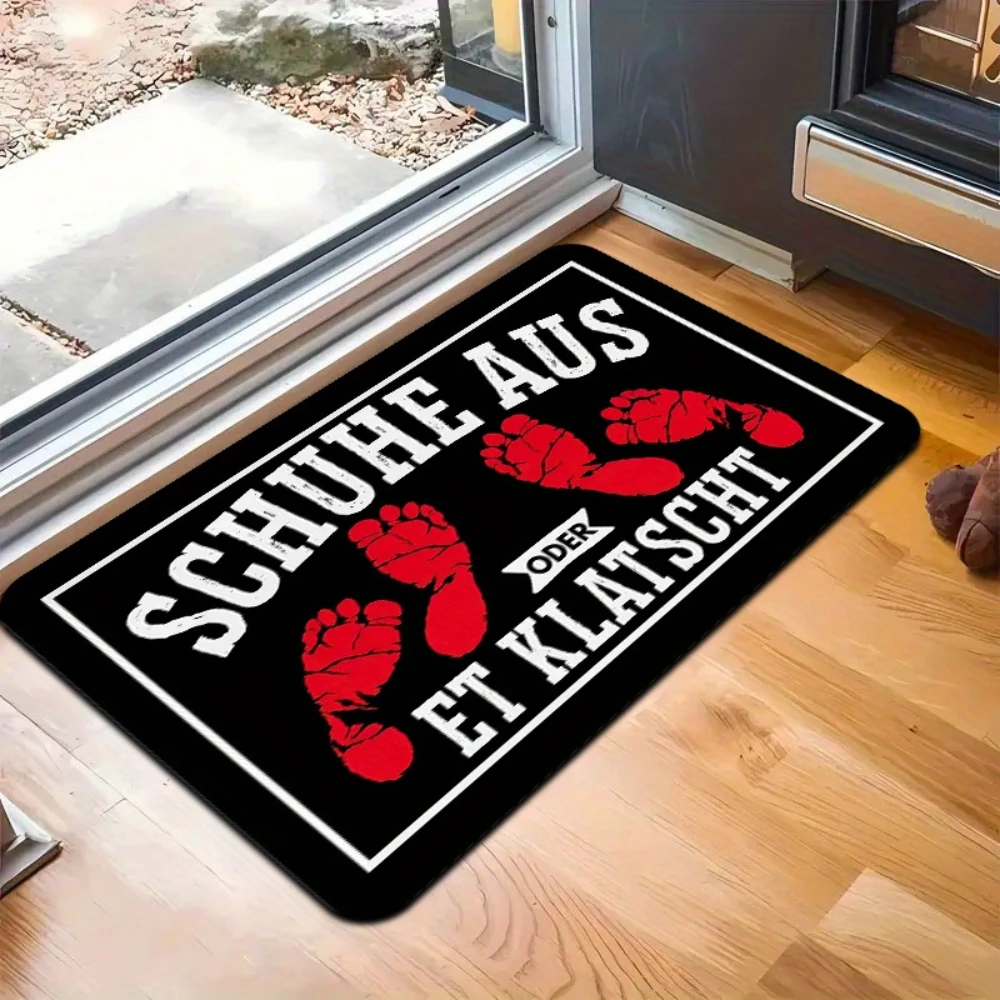 German Footprint Quote Door Mat cottage entry mud space garage terrace backyard daily household decorative floor rug