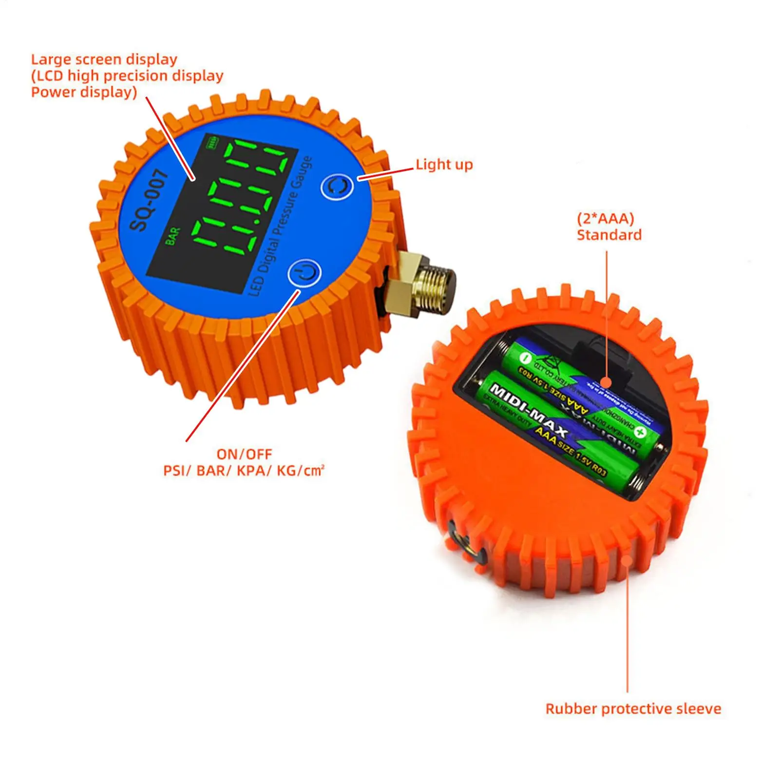 

Цифровой манометр для тяжелых условий эксплуатации, быстрое подключение, цифровой манометр для шин, накачка для прицепа, автофургона, грузовика, автомобильного седана, пикапа