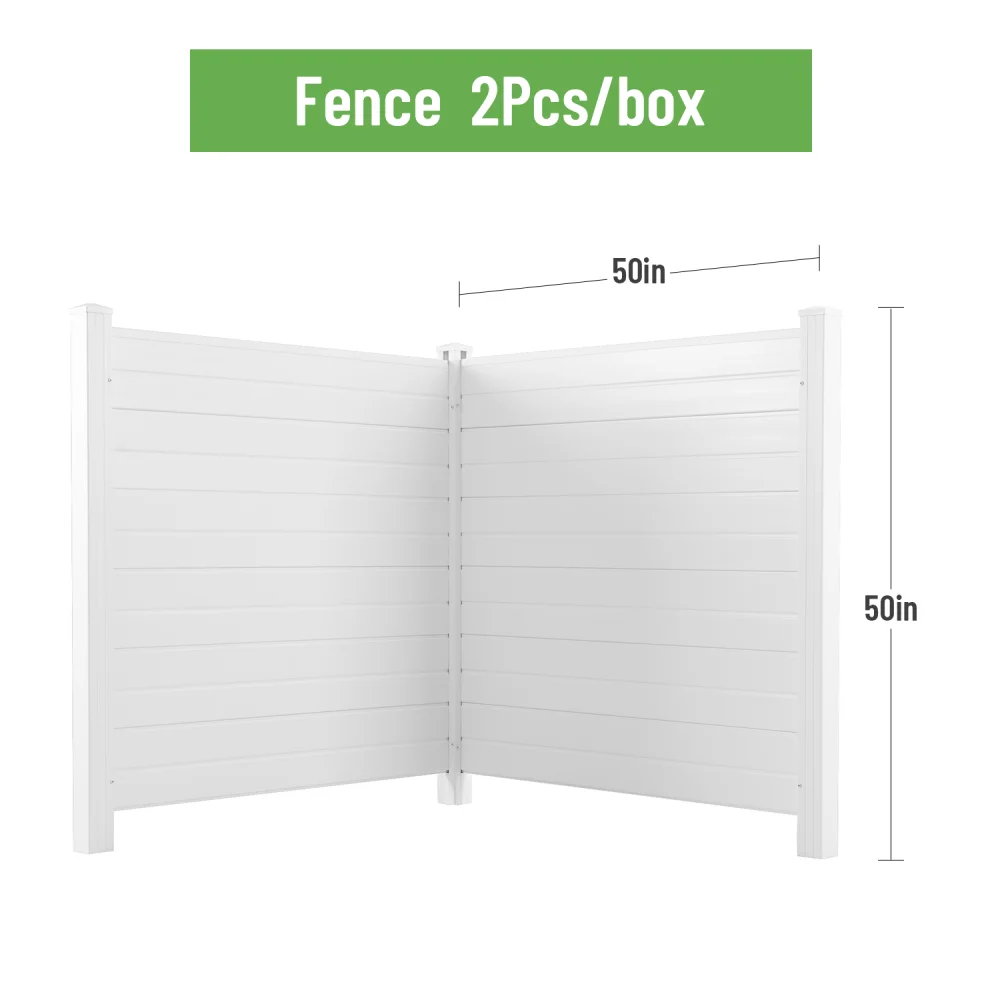 Privacy Fence Panels Kit  Air Conditioner Trash Can Enclosure  Vinyl  White Color image 6