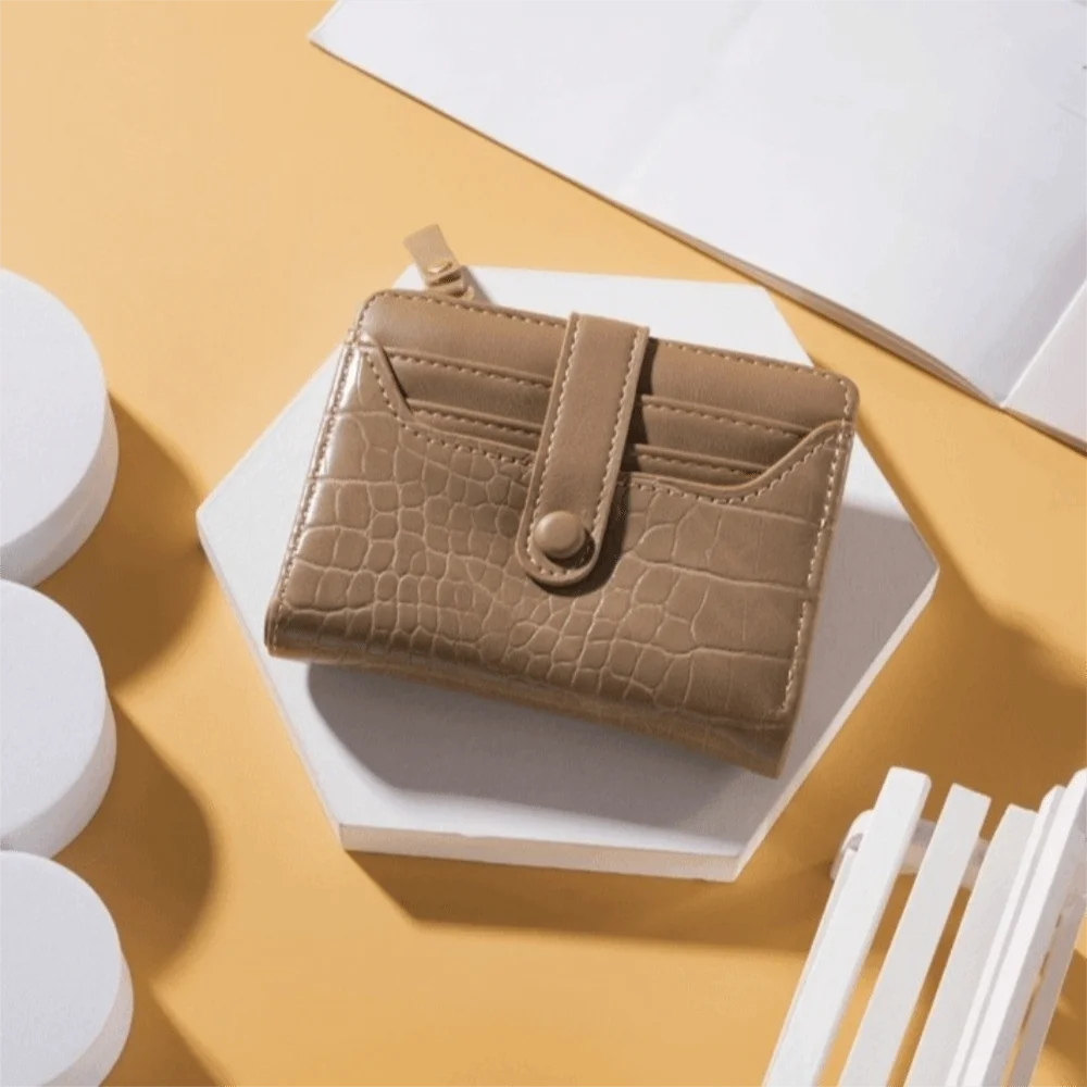 Versatile Portable Women Short Wallet Polyester Multiple Card Women Clutch Short Anti-splash Water Multi-card Slots Wallet Daily