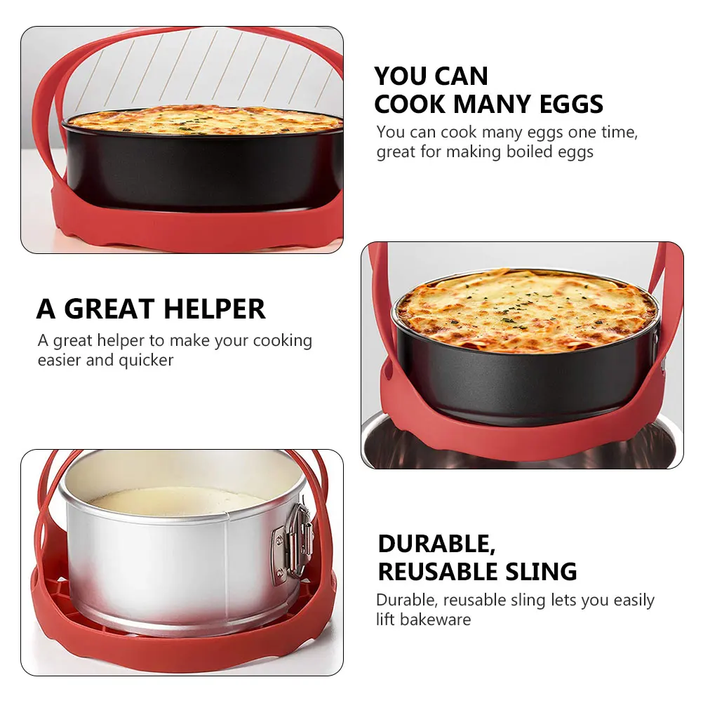 

2pcs Silicone Steamer Basket Sling Lifter Collapsible Strainer Bakeware Egg Rack Pressure Cooker Slings Cooking Accessories