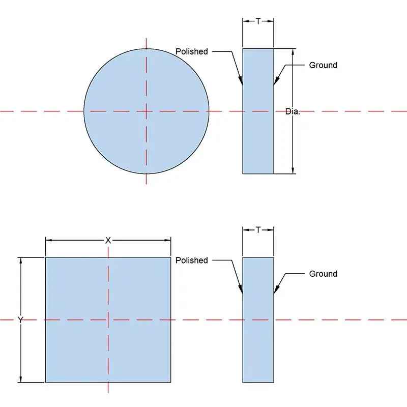 Aluminized Round Reflector Optical Glass Flat Reflector Front Surface Aluminized Reflector