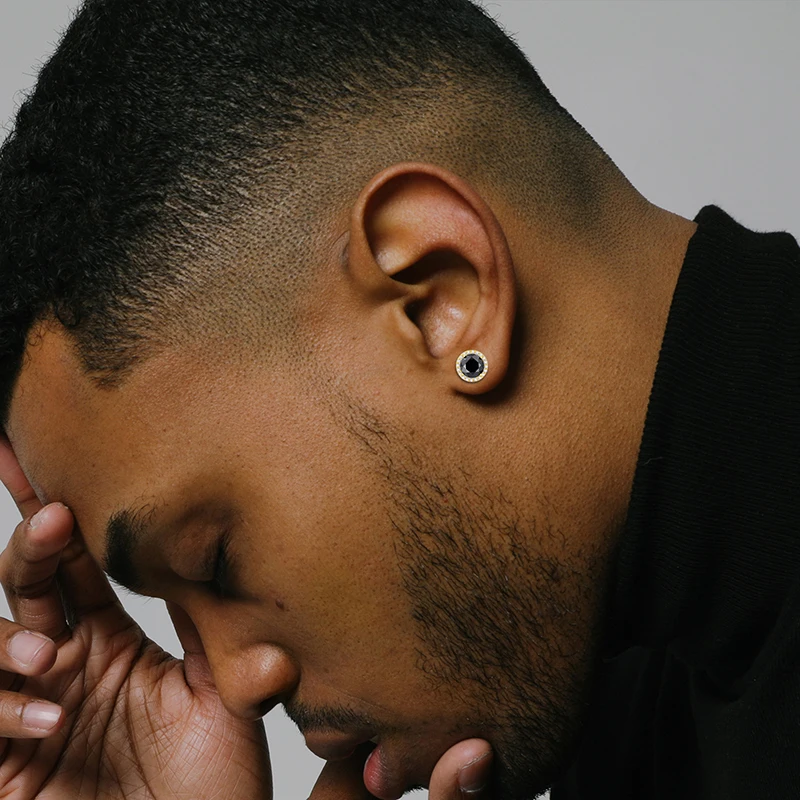 Klassische Runde Schwarz Moissanite Ohrring Silber 925 Für Frauen Schmuck 100% Sterling Silber Mode Edlen Schmuck Ohrringe Geschenk