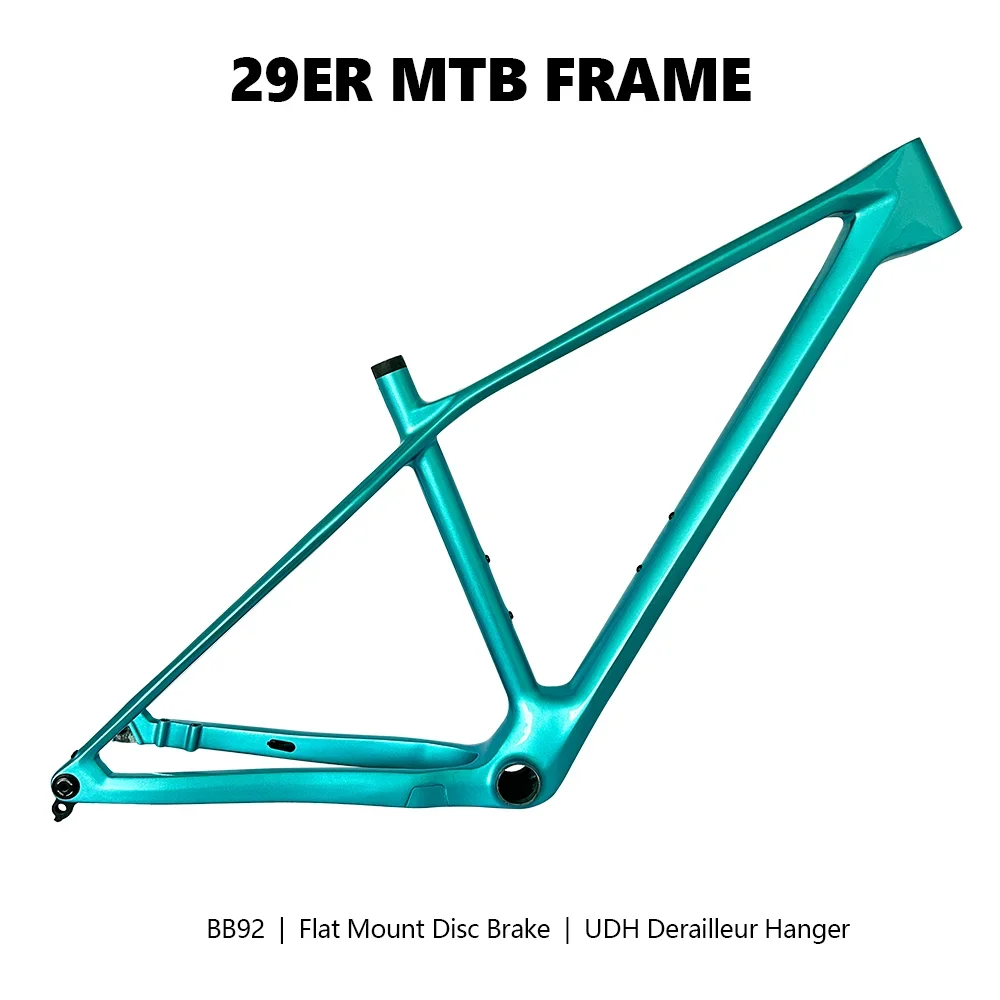 

2023 NEW T1000 29er MTB Carbon Frame Hardtail 148x12mm Boost BB92 Flat Mount Disc Brake UDH Hanger Super Light Mountain Bicycle