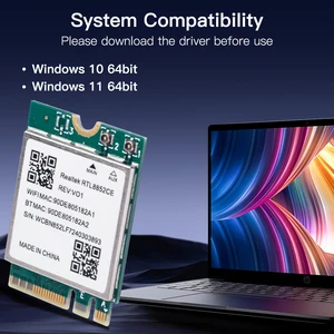 FENVI WiFi 6E RTL8852CE M. 2 Kartu Jaringan BT5. 3 5400 Mbps Tri Band Adaptor Penerima WiFi Nirkabel 2.4 G/5G/6GHz untuk Laptop Win10/11 12 wifi m2 penjualan terbaik - №