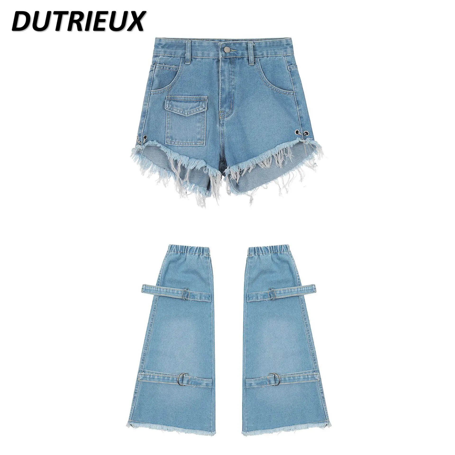 

High Street Style Fashion Casual Denim Shorts for Women2024 Spring and Summer New Hot Girl Two Piece Set Ladies' Short Pants