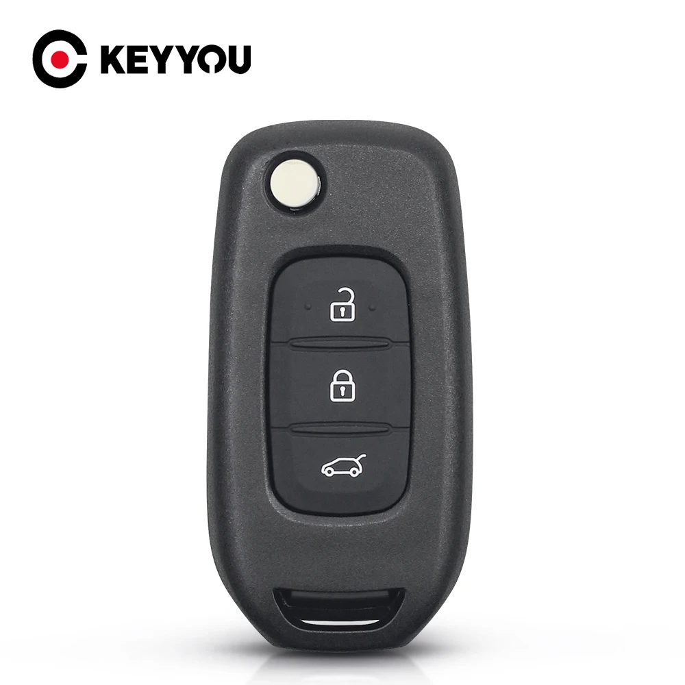 KEYYOU For Renault Kadjar Captur Symbol Kaptur Megane Logan 2013- 2018 3BTN Key Remote Fob Shell Car Key Case