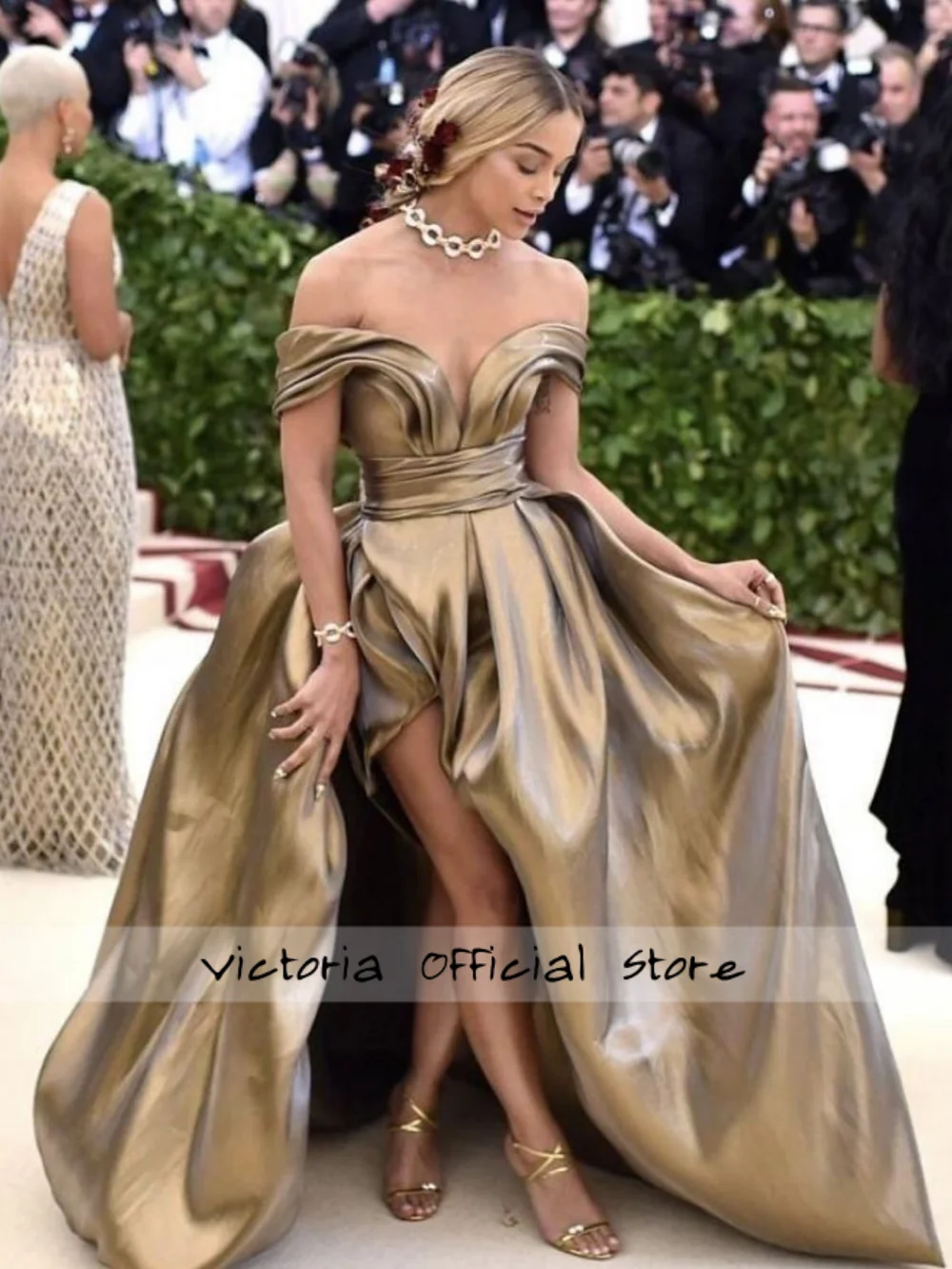 Vestido de noche de Jersey brillante marrón claro elegante sin mangas con cremallera en la espalda vestido de fiesta de Color de contraste personalizado