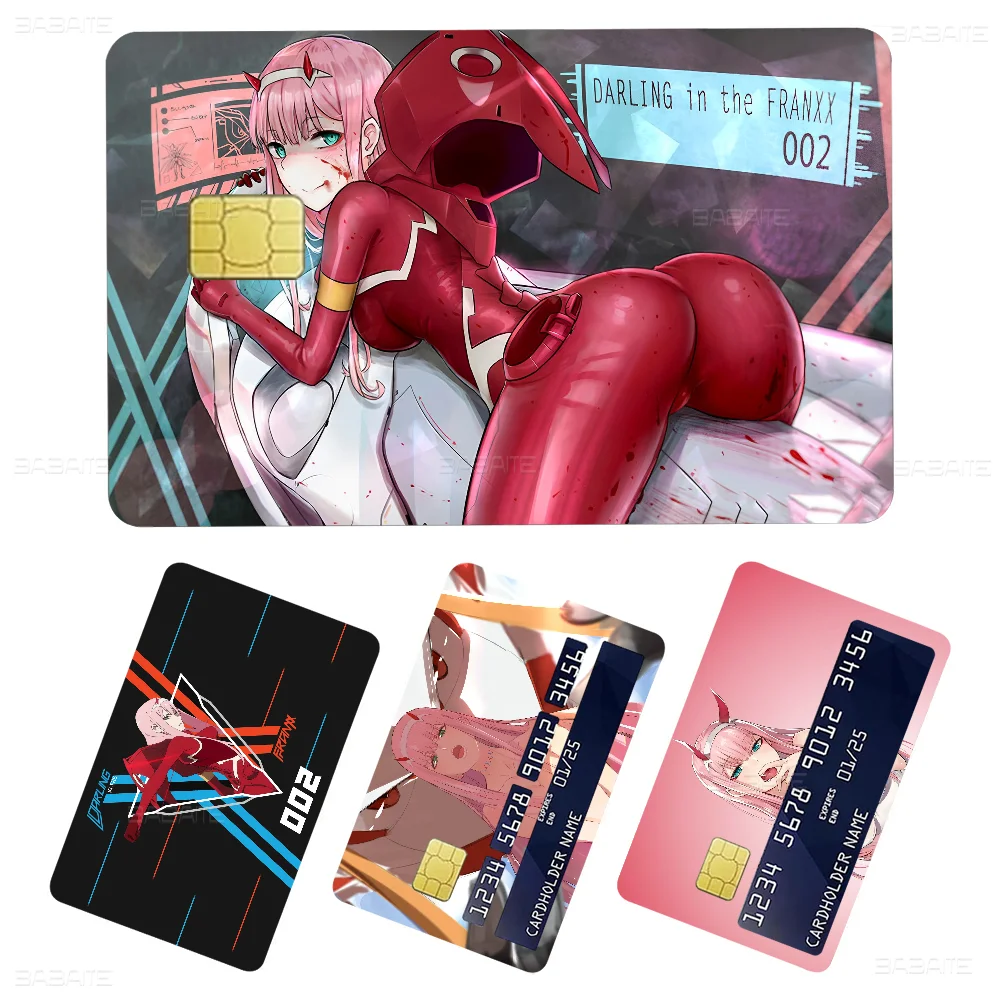 Zero Two Darling In The FranXX Anime Poker Sticker Film Tape Skin For Credit Card Debit Card Cartoon Waterproof Stickers