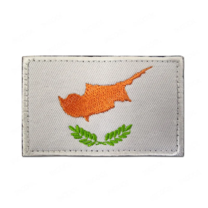 Cyprus Flag Embroidered Patches IR Reflective Flags Appliqued Patch For Clothing Backpack Cap