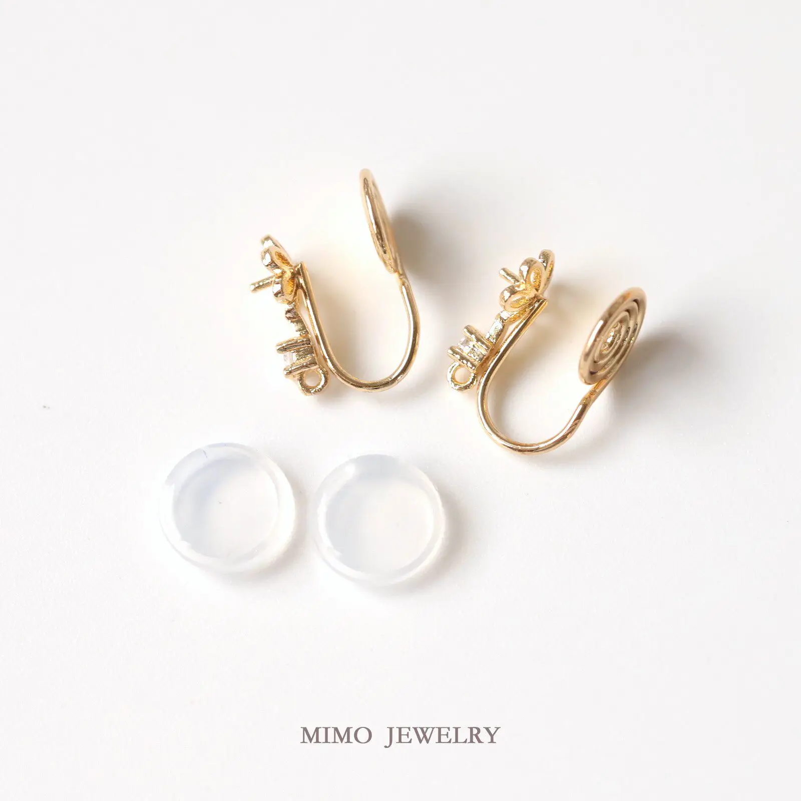 

Gold Plated Copper Earrings Base Blank Single Zircon Empty Holder 925 Silver Needle Ear Clips DIY Jewelry Making Supplies