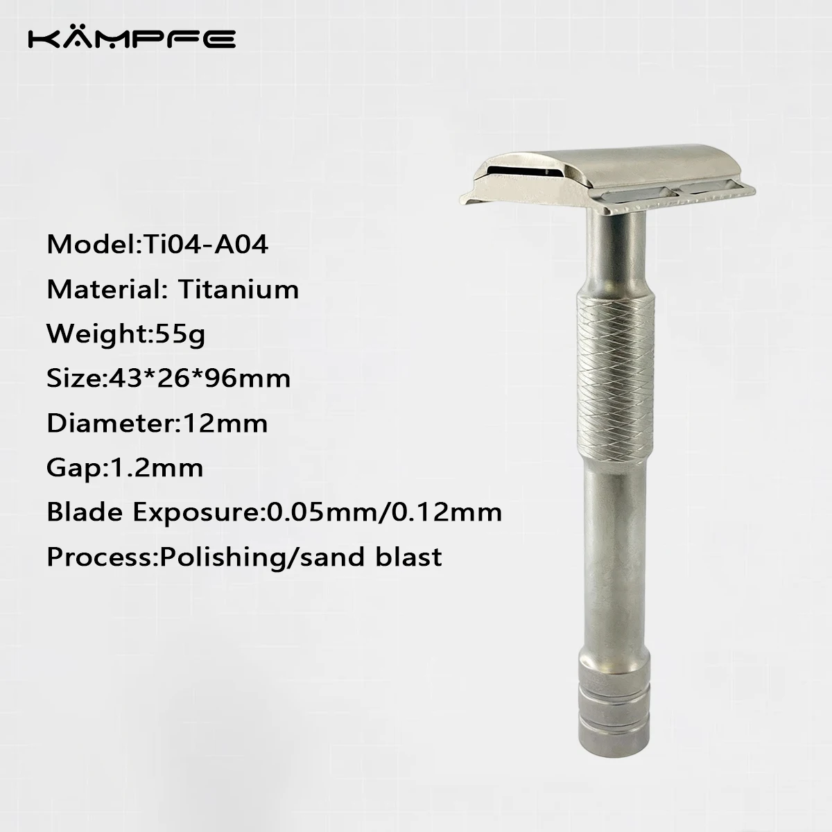 KAMPFE CNC Machined Titanium Safety Razor TC4 Titanium Double Edge DE Razor Lightweight Mens Wet Shaving Manual Shaver
