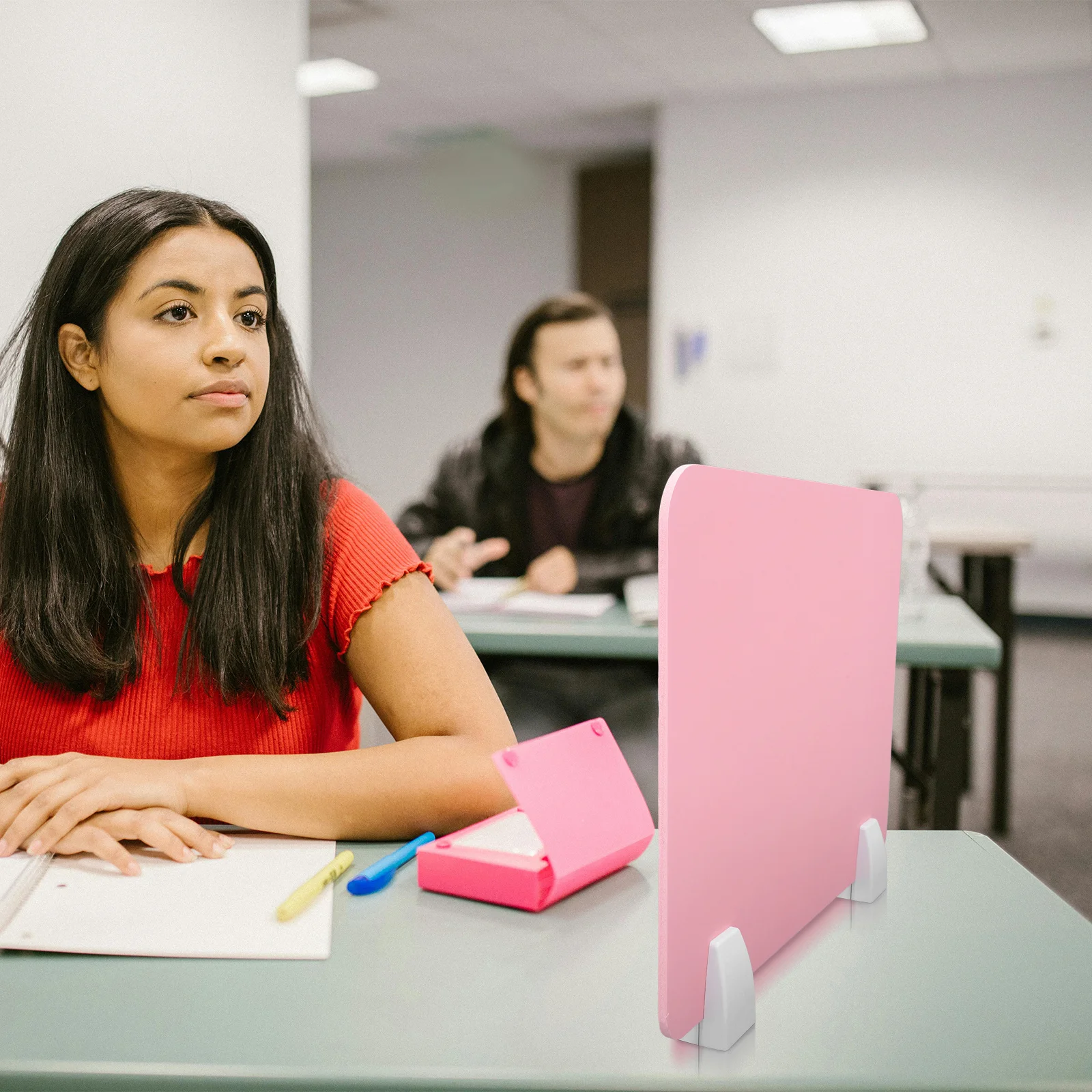 1 Set Desk Divider Panel Privacy Shield Barrier For Students Countertop Sneeze Guard Board Self Standing Desktop Screen Divider