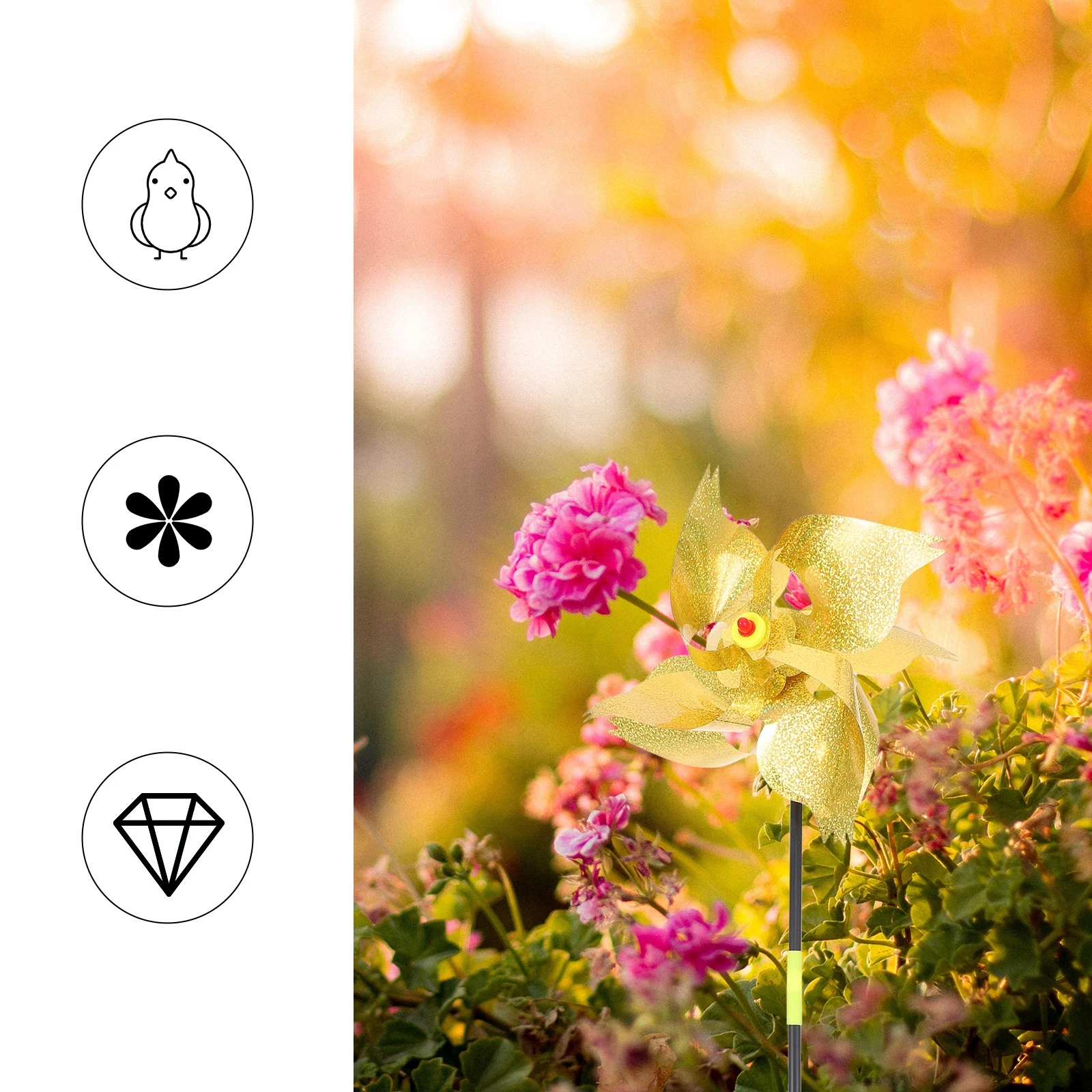 

3Pcs Outdoor Bird Pinwheel Windmill Reflective Decoration for Garden Balcony Bird Scaring Repellent Tool Windmill