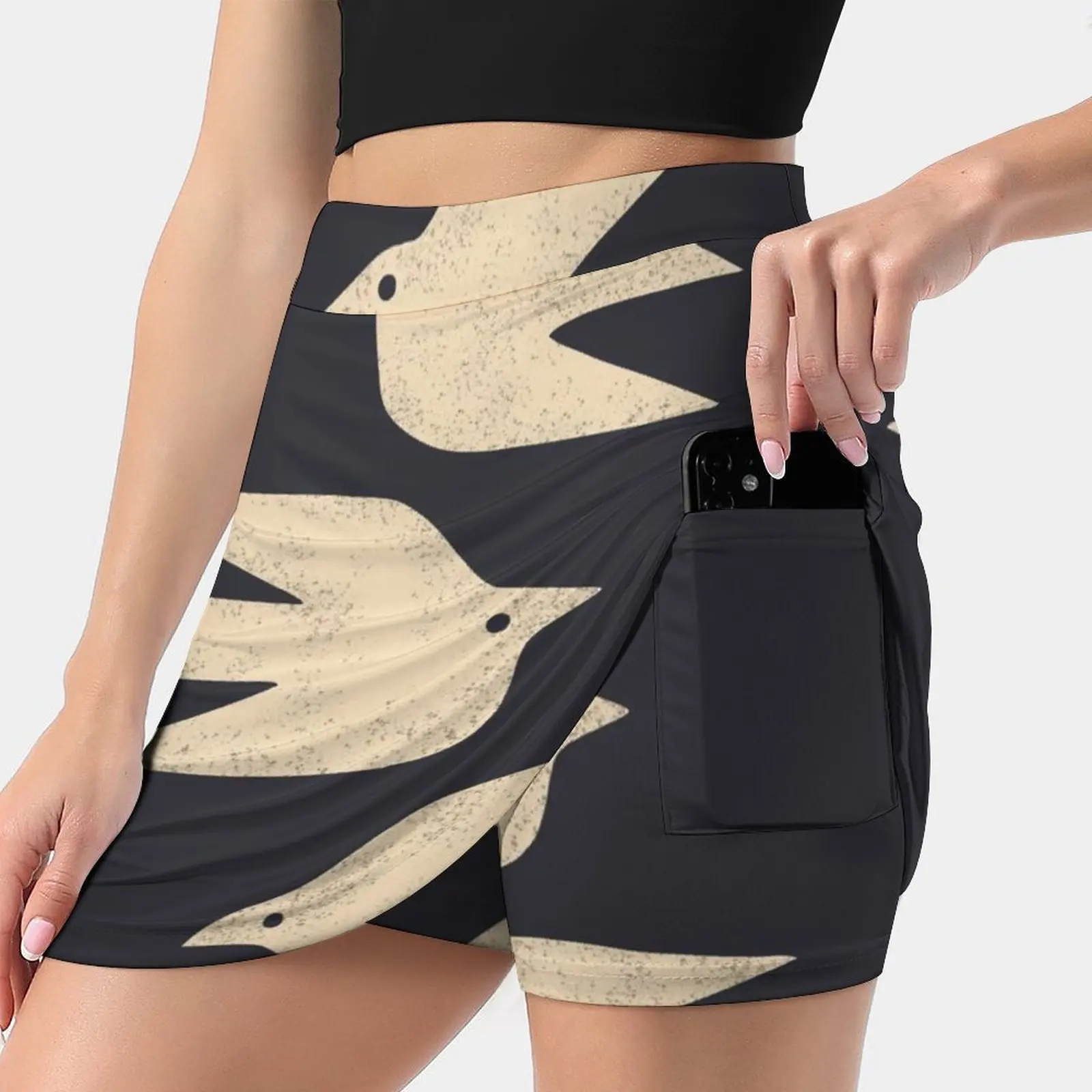 Doves In Flight Women's skirt With Hide Pocket Tennis Skirt Golf Skirts Badminton Skirts Running skirts Abstract Animals Animal