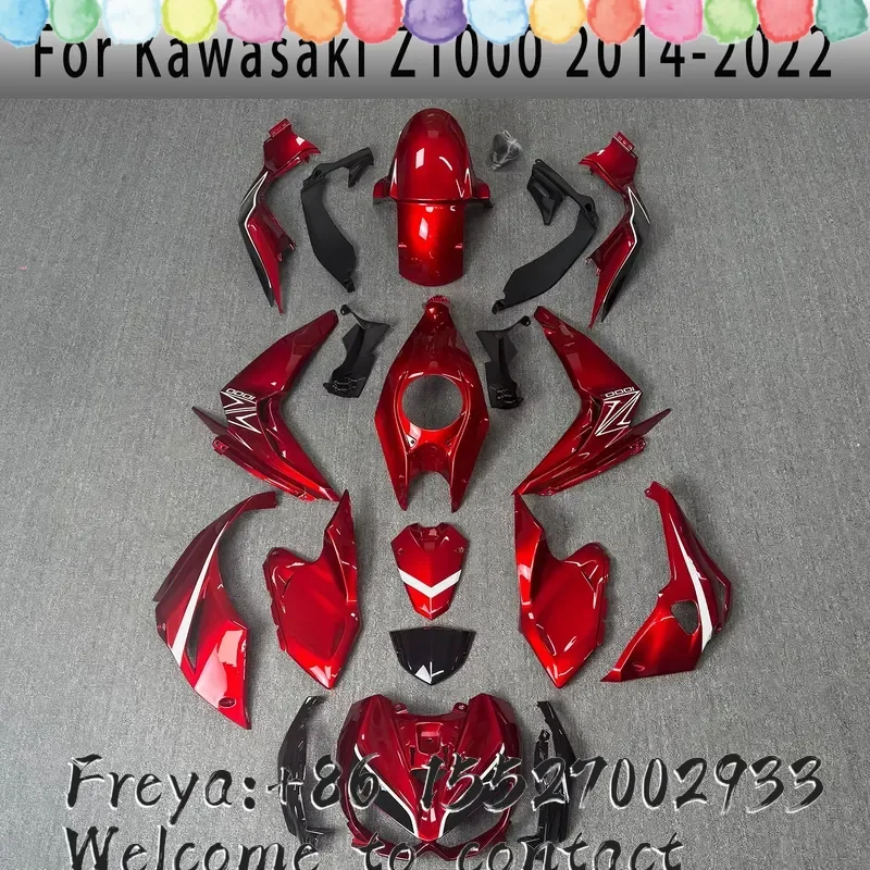 Spray-Ready Parts Plastic Components Motorcycle For Z1000 2014-2022 Models14-22 Red Fairing Kit Ready for Painting