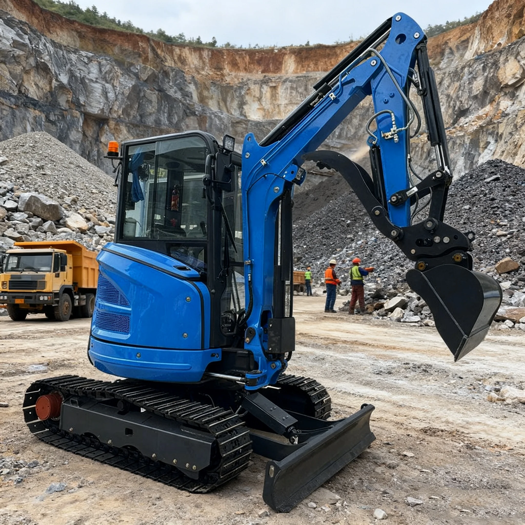 

Small excavator 2.6-ton compact hydraulic excavator with rubber tracks and bucket for sale