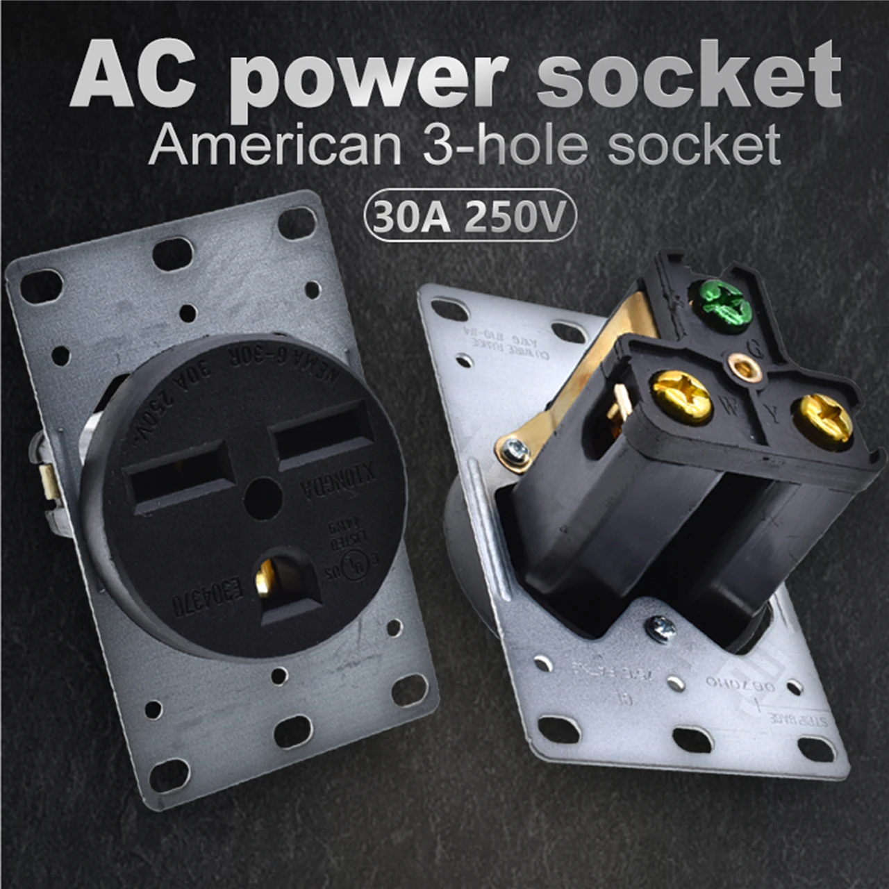 250V 30A AC NEMA6-30R US Generator Power Outlet Inline Wire Connector American Panel Receptacle Anti-off Industrial Power Socket