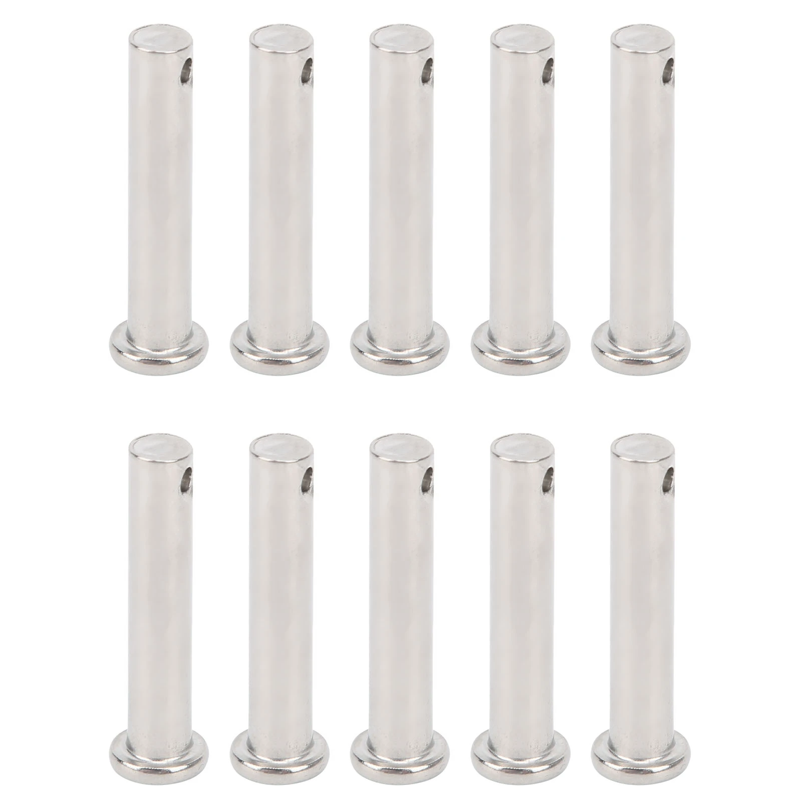10Pcs Round Clevis Pins Flat Head 304 Stainless Steel Locating Linear Moving Parts M8x40mm