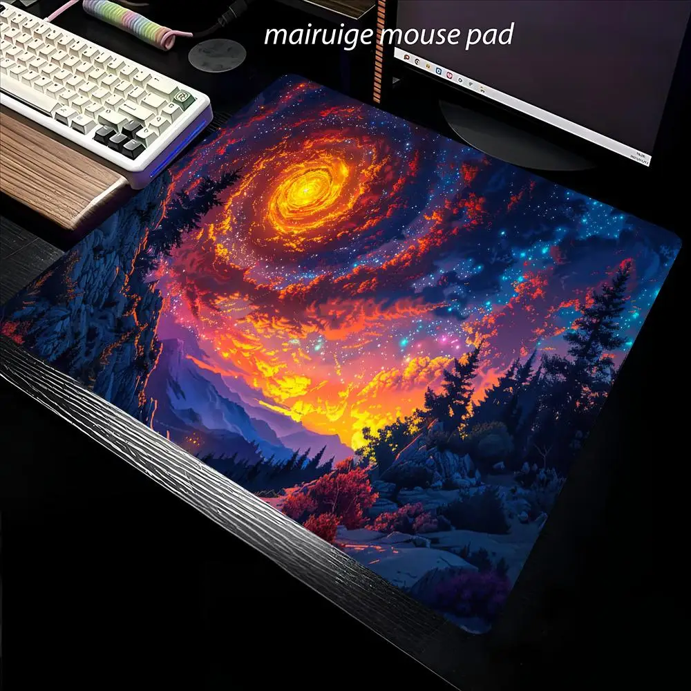 

Starry Sky Moon Mouse Pad 40X45 Large Square Computer Office Game Table Mats Rubber Anti-slip Mousepads Small Decor Desk Pads