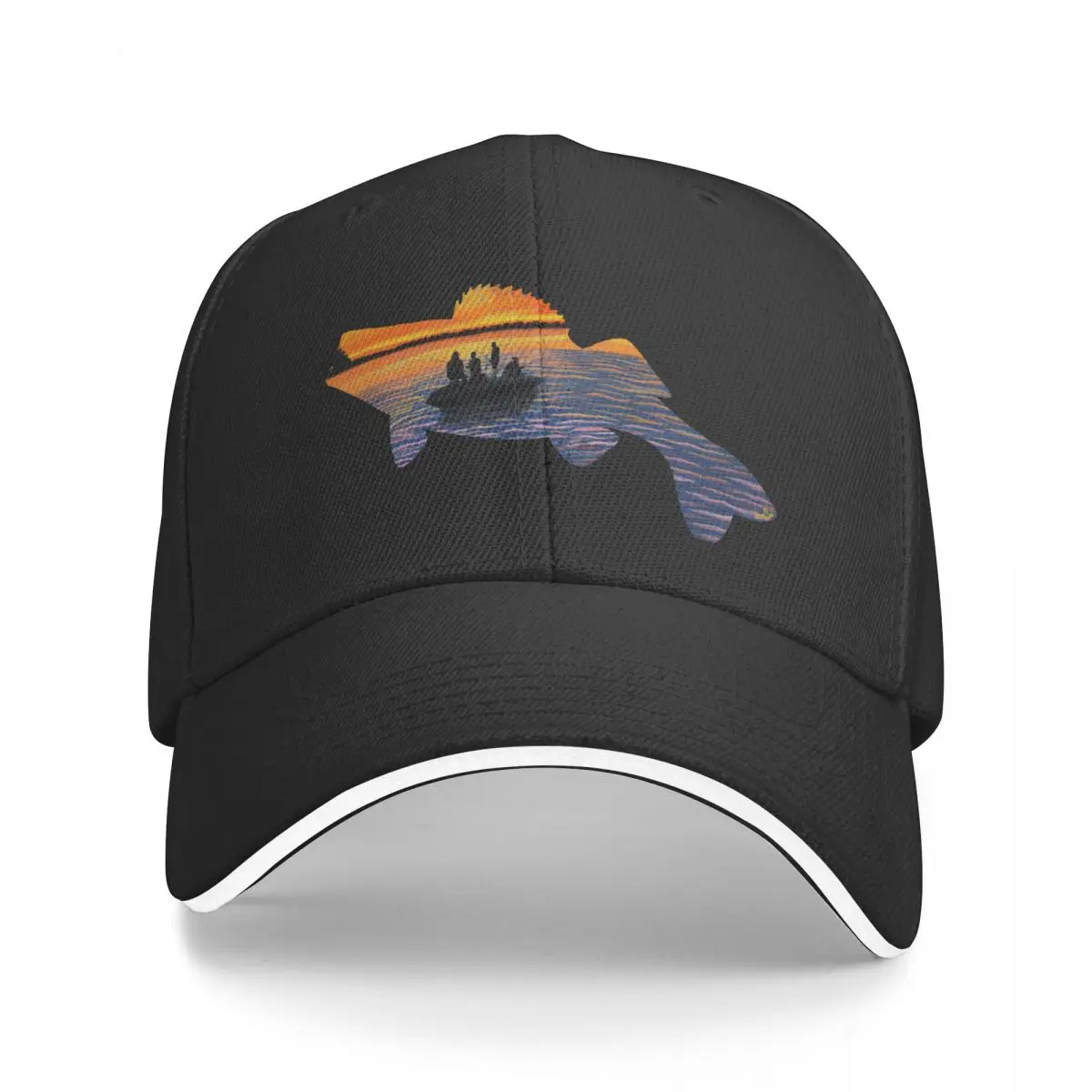 Walleye Silhouette - Lake Life - Blue Grey Baseball Cap Fishing cap foam party Hat birthday Women's Beach Men's