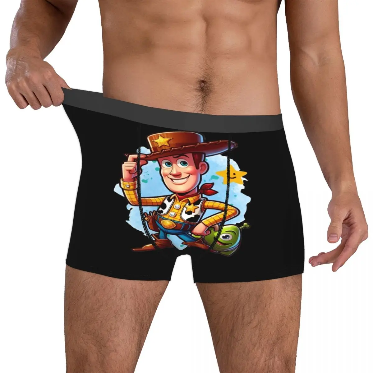 

Custom Male Novelty Toyes Anime Storyes Underwear Woody Alien Boxer Briefs Stretch Shorts Panties Underpants
