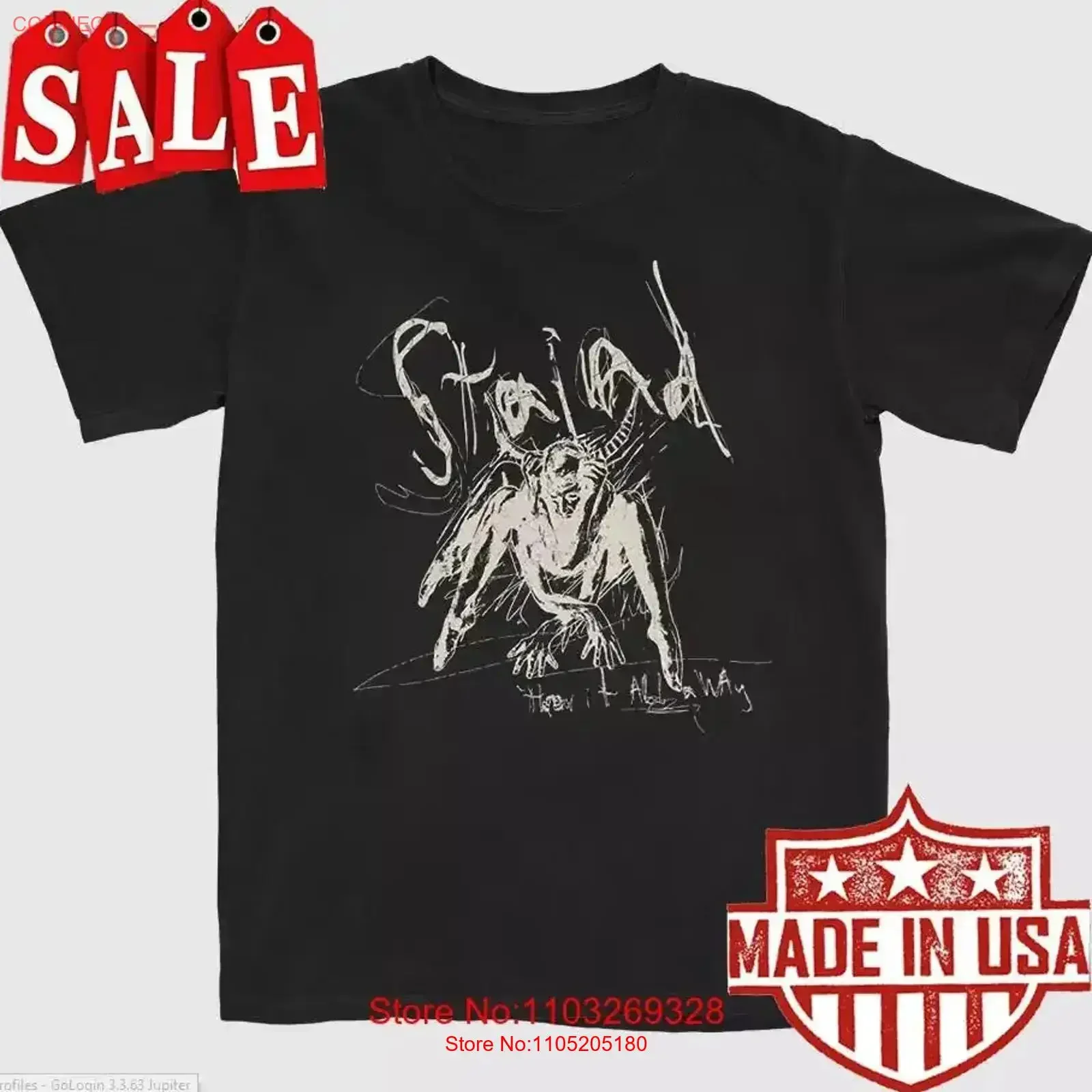 رمي الفرقة رميها في جميع أنحاء تي شيرت القطن خمر غسلها عادية أوم تنوعا أنيق قليلا تنفس خمر غسلها #1