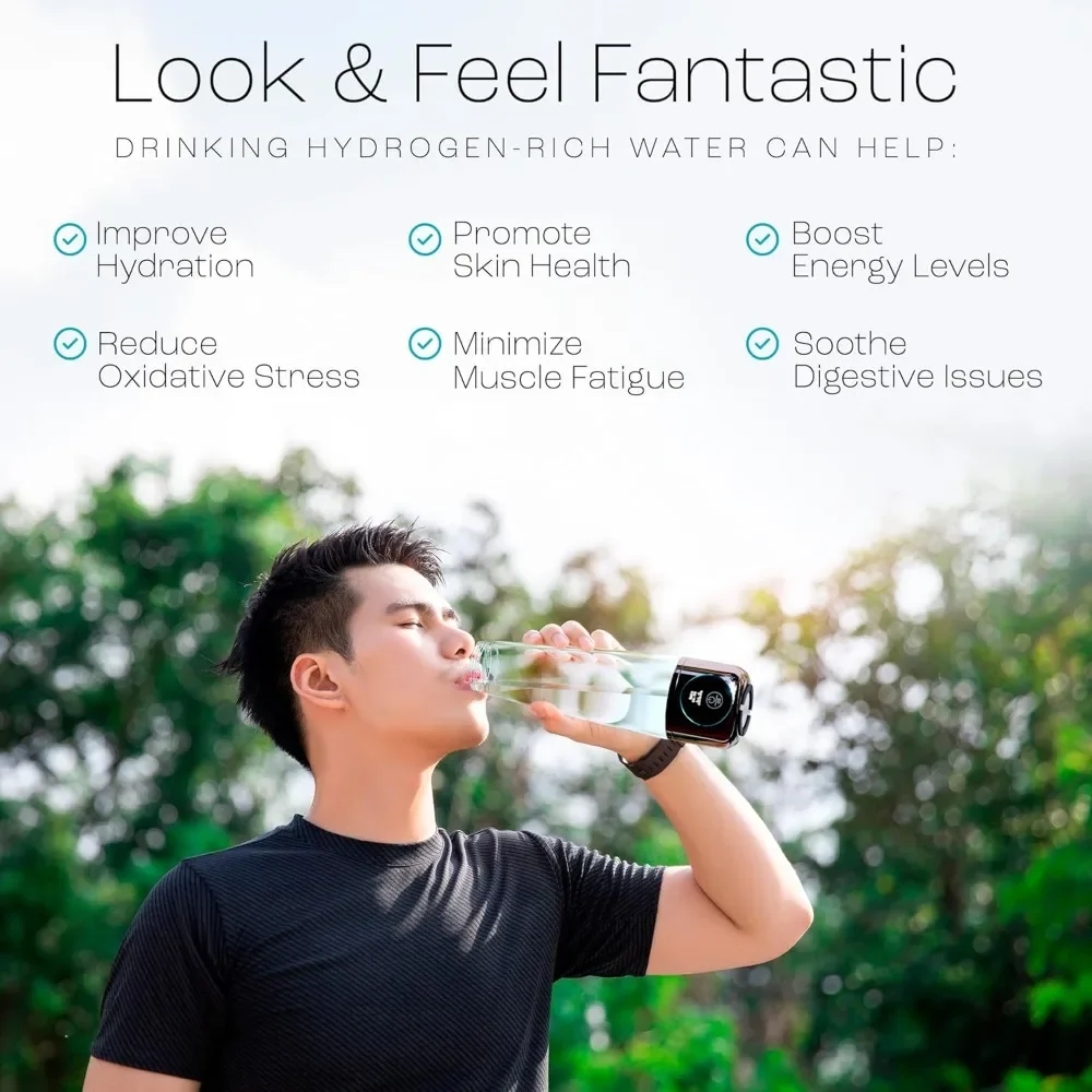 Hydrogen Water Bottle, Water Ionizer- Advanced SPE/PEM Technology Ionized Alkaline Water - Recover, Re-Energize, Refresh