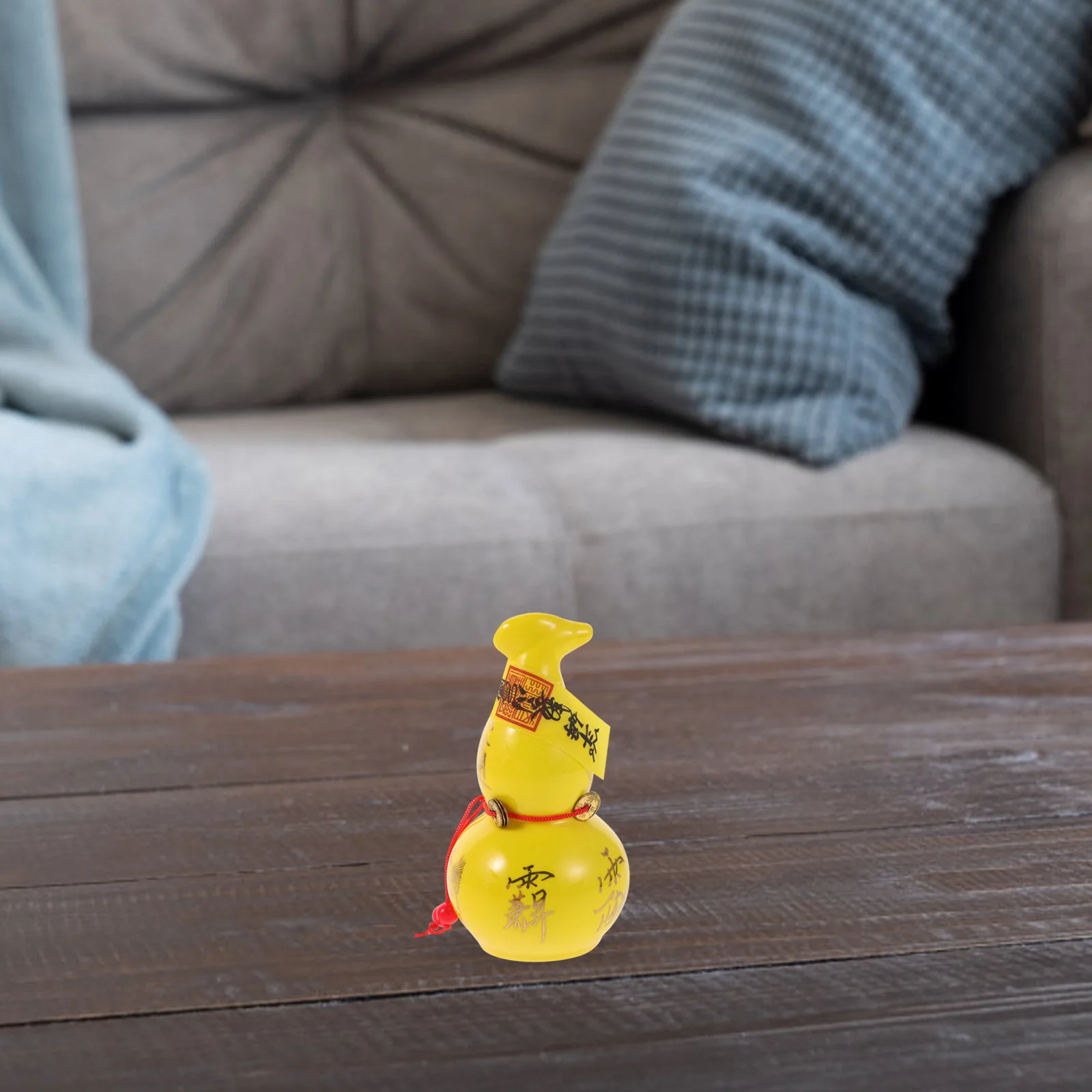 

Chinese Gourd Feng Shui Decor Porcelain Wu Lou Ornament Five Emperor Money Luck Statue Decorative Sculpture for Home Office