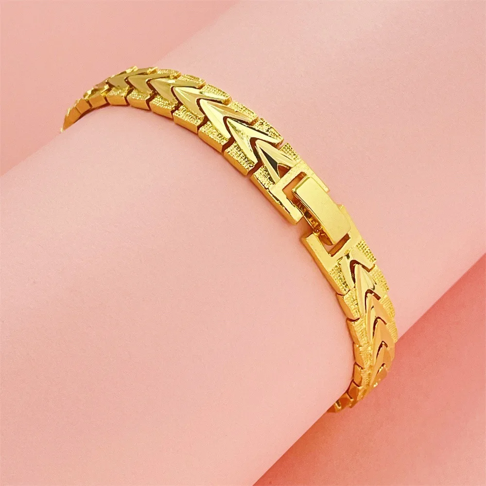 

Luxury 24K 9999 Pure Gold real gold 8mm Bracelet Ladies Bracelet