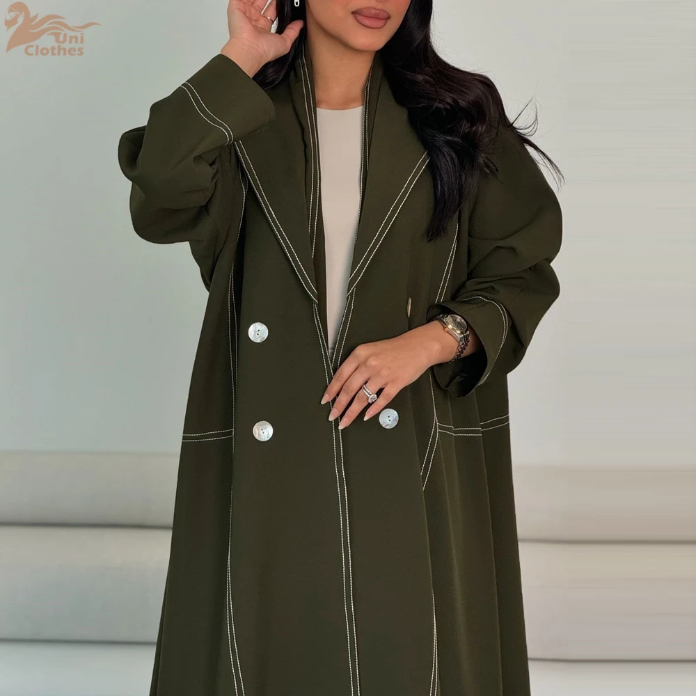 Eid มุสลิมคู่ Abaya สําหรับชุดสตรียาวโมร็อกโก Kaftan ยาว Abayas ดูไบ Robe Jalabiya Ramadan เสื้อสเวตเตอร์ถัก 2025