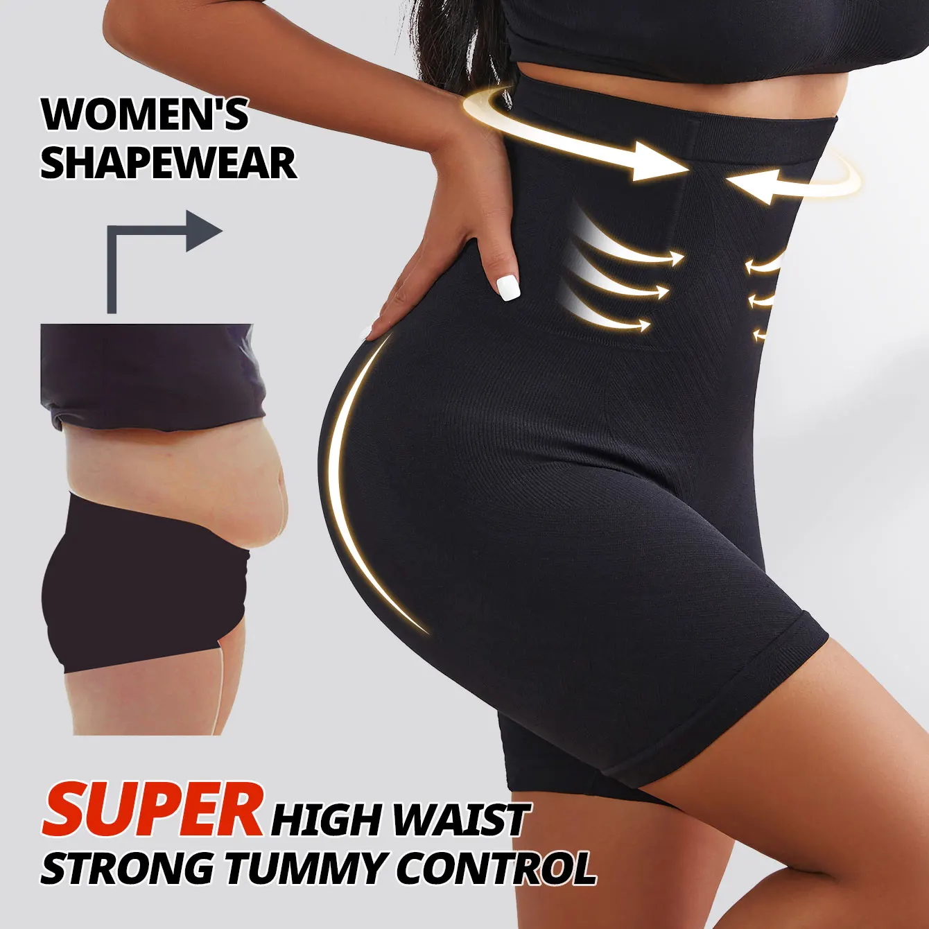 Flarixa Women Seamless Faja Shapewear Shorts Bottom Super High Waist Tummy Control Panty Girdle Hips Lifting Thighs Slimming