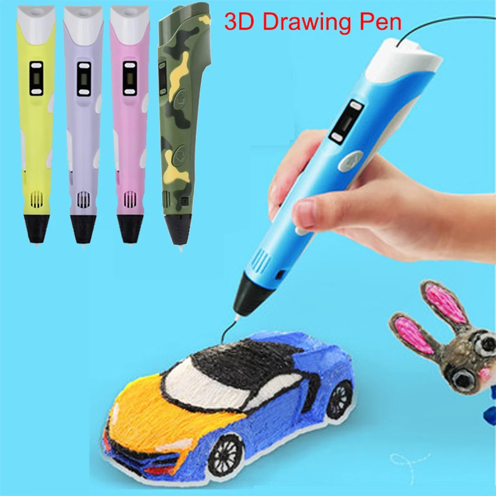 Kids DIY 3D Printer Pen With LCD Screen PLA Printing 1.75mm Filament Christmas Gift For Kids