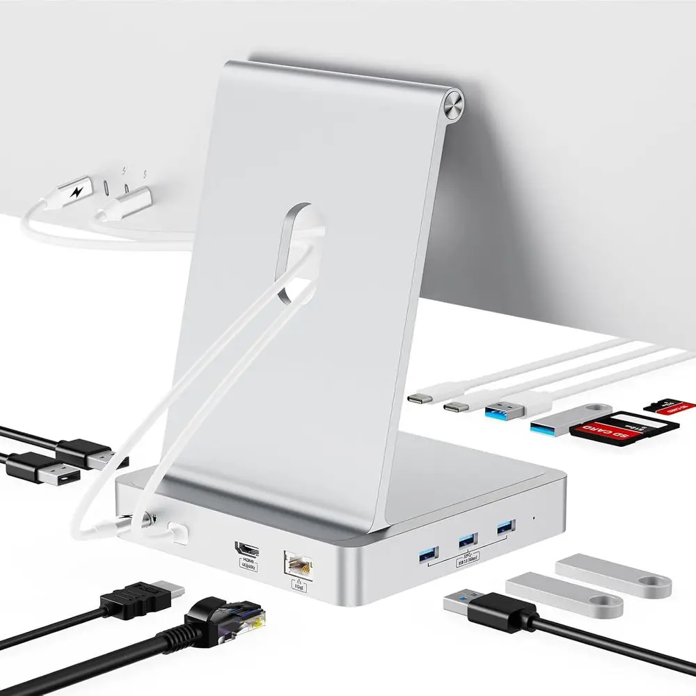 

14-Port 10Gbps USB-C Hub with 5 USB-A, 2 USB-C, 4K HDMI, Gigabit Ethernet, SD/TF Card Reader, M.2 NVMe SSD Slot