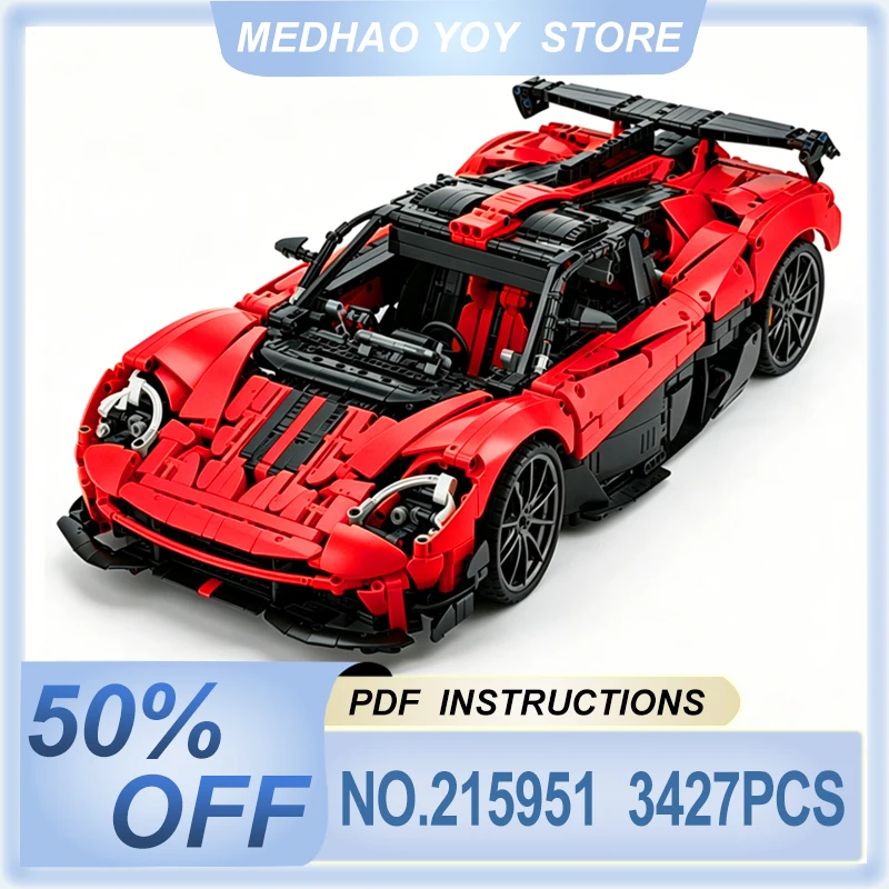Imaginative MOC-215951 New Speed Sports Car Racing Coupe Vehicle 1:8 Model Building Block Assembly DIY Toys Christmas Gifts Kids