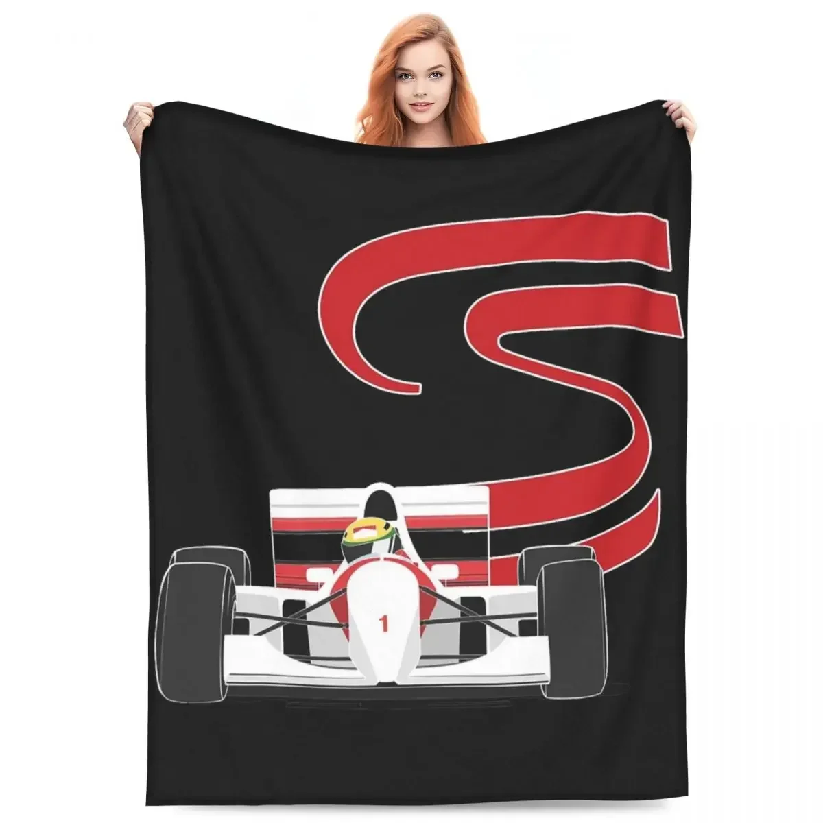 アイルトンセナスローブランケット、ベルベットプリント、トラベルベッドカバー、ベッド、リラックス、暖かい、伝説