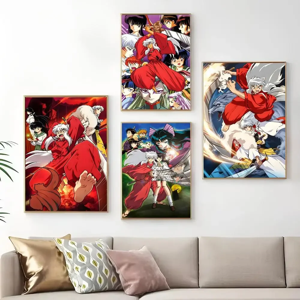 I-InuYasha Anime Painting Calligraphy Print Canvas Art Pictures Home For Living Room Modern Decor Room Home Decor