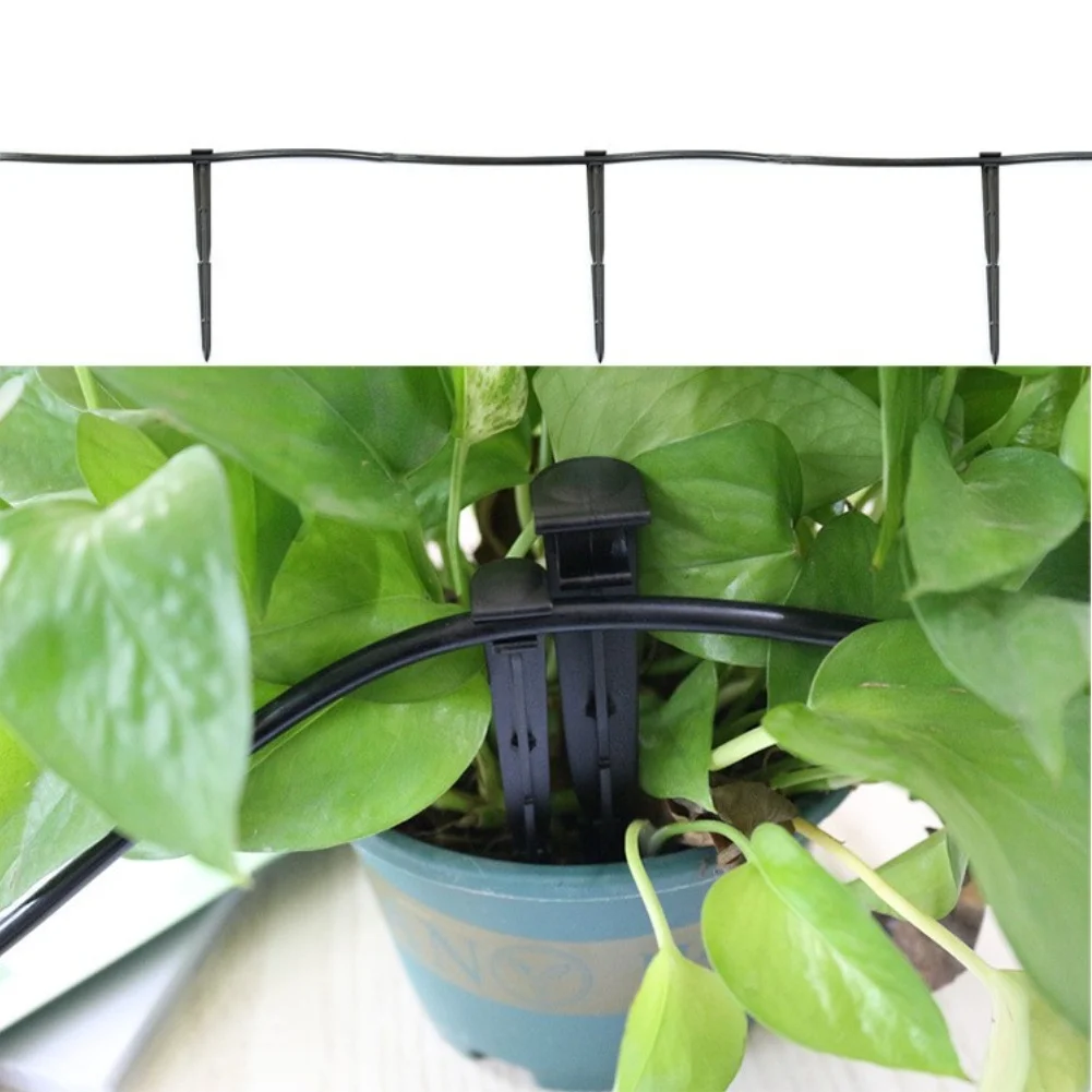 Irrigation For Drip Support Stakes 150PCS Black Polyethylene Stakes for 4/7mm 8/12mm For Drip Tubing Outdoor Use