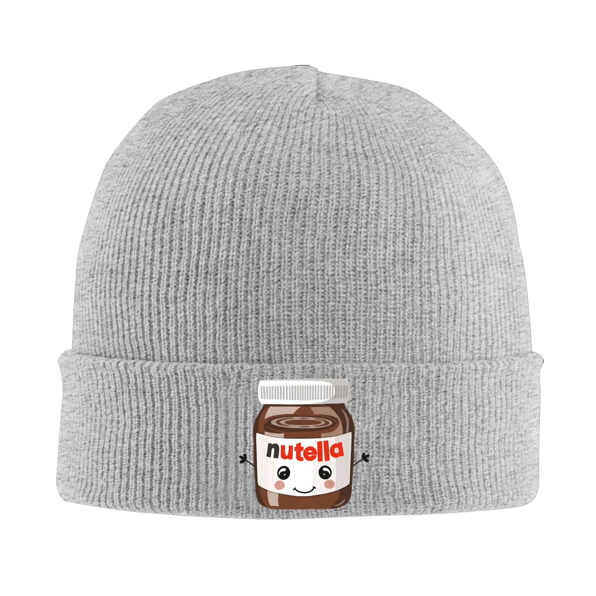Nutella Chocolate Hazelnut Sauce Beanie Hats  Bonnet Hats Men Women Hip Hop Skullies Beanies Autumn Winter Custom Elastic Caps