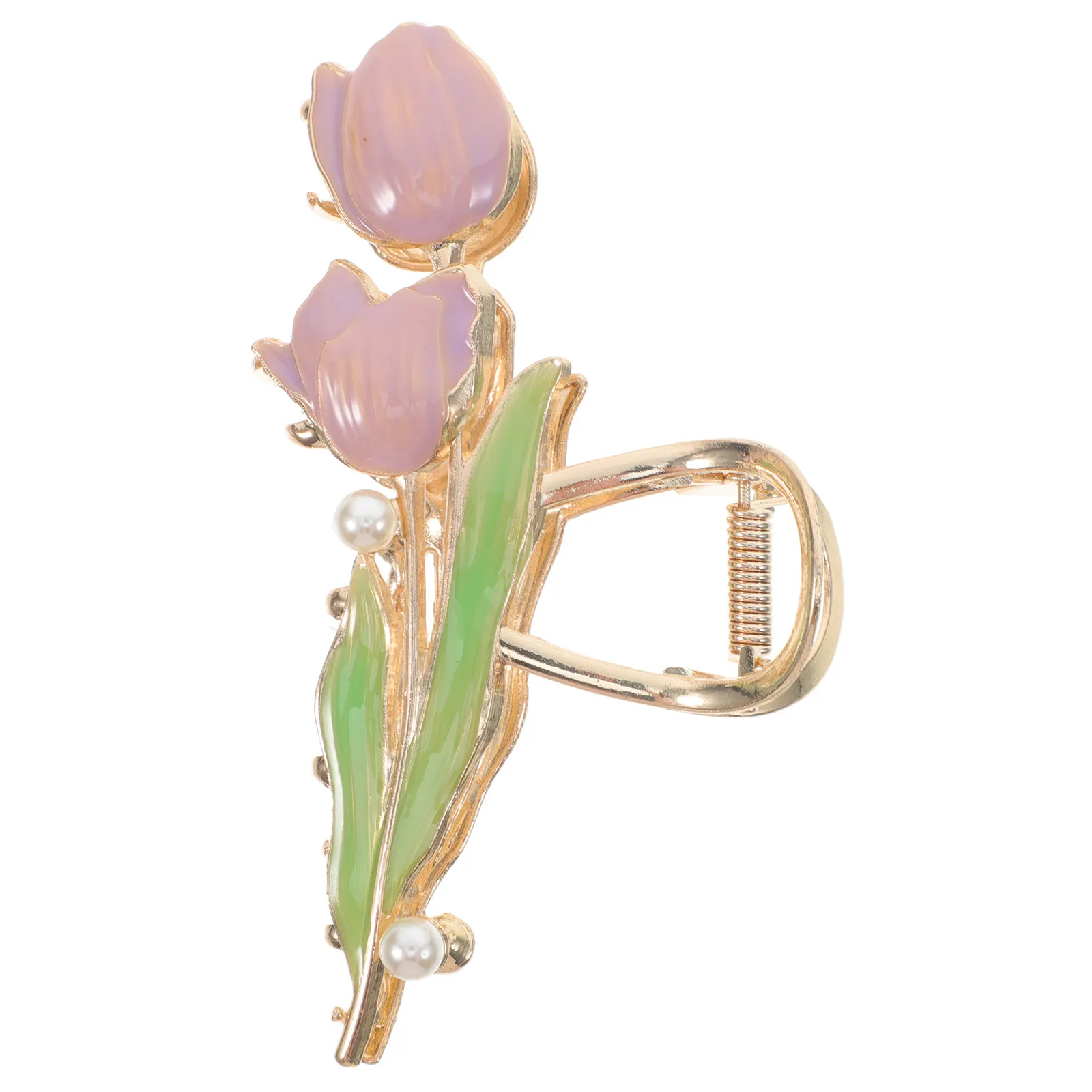 

Tulip Flower Hair Claw Clip Large Alloy Shark Hair Clip Durable Flower Styling Clips for Casual Formal Use Big Jaw Clips