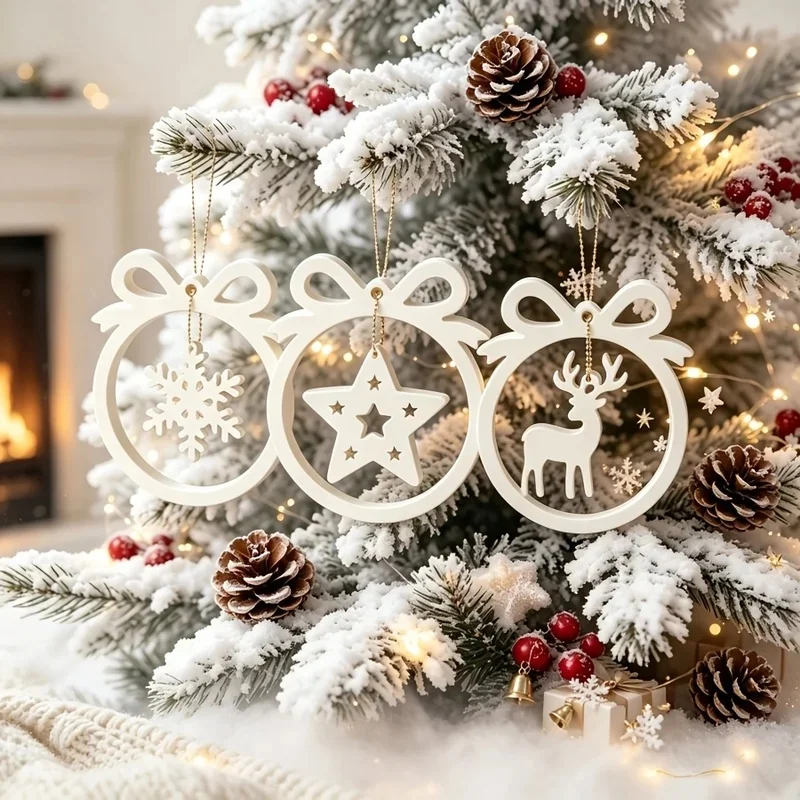Resin silicone mold 3pcs Christmas bow hanging ring set ornament mold suitable for making dropper gypsum candles aromatherapy